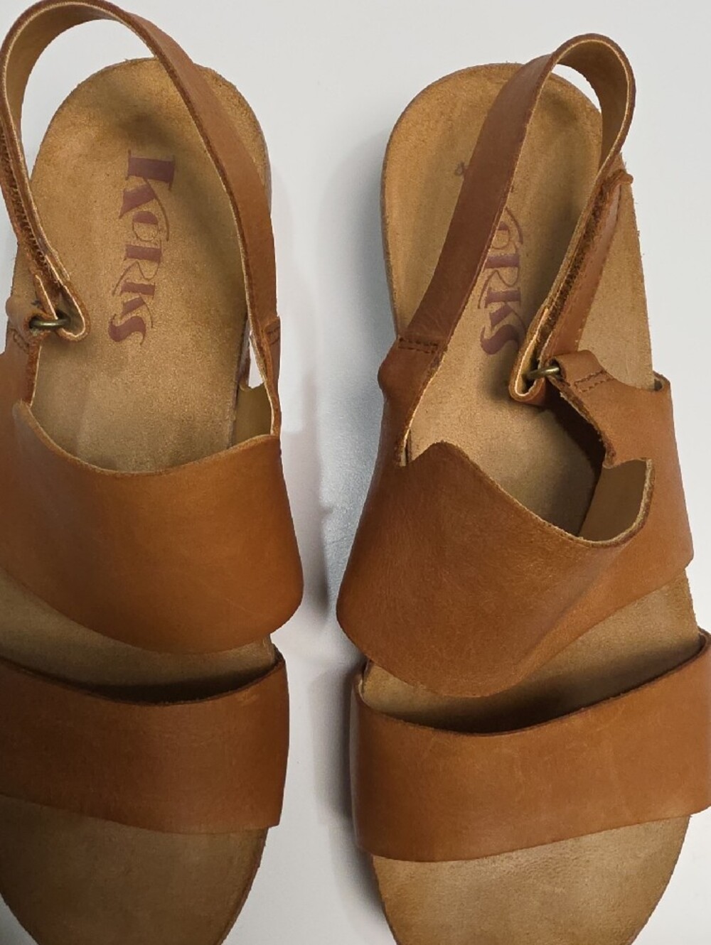 Korks by Kork-Ease Tan Leather Slingback Comfort Sandals - Size 7 - Picture 2 of 10